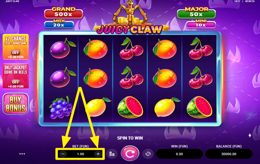 Juicy Claw AJUSTE SU APUESTA.