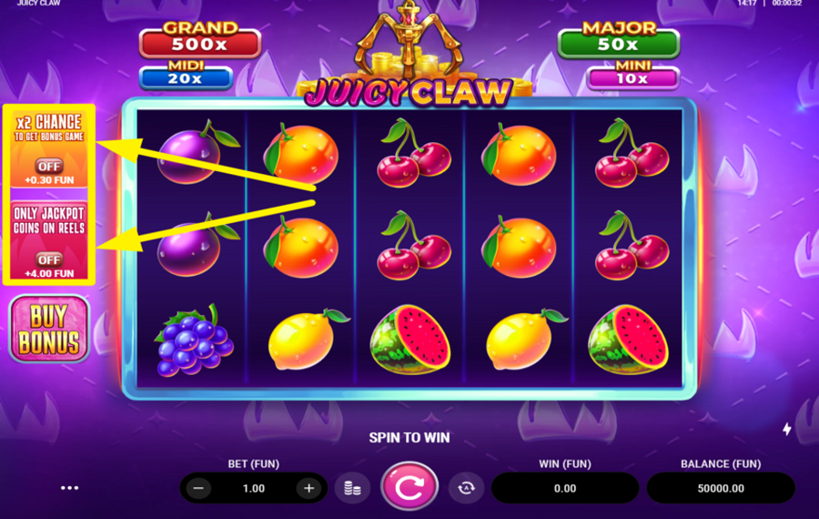 Juicy Claw AUMENTE SUS POSIBILIDADES DE GANAR.