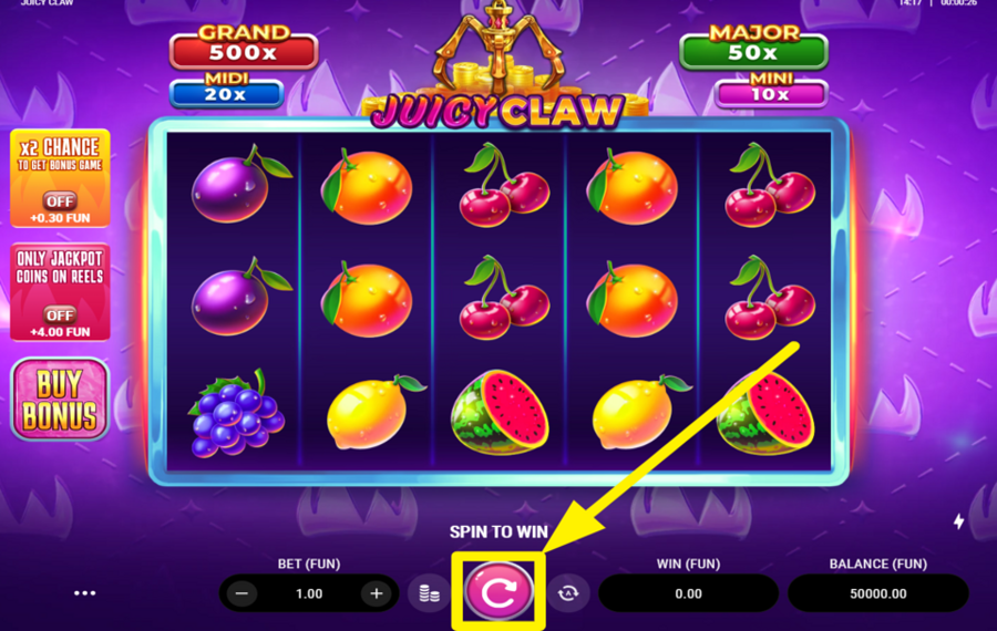 Juicy Claw GIRA LOS CARRETES.