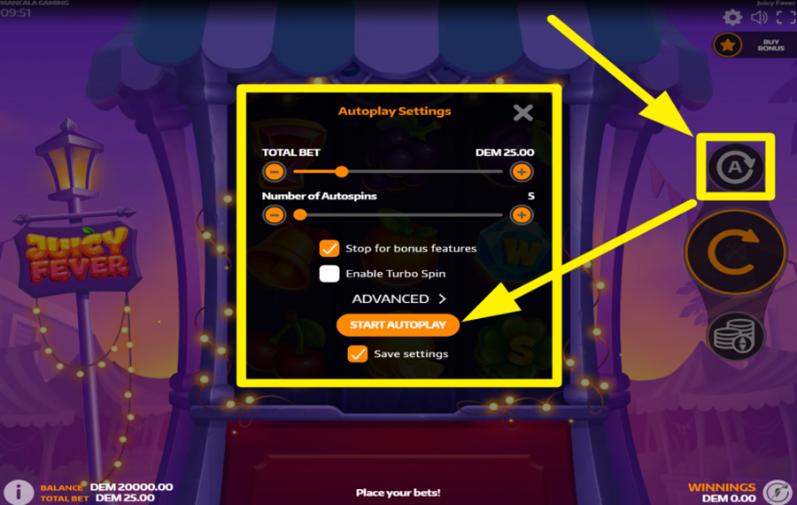 Juicy Fever ВЫБИРАЙТЕ АВТОМАТИЧЕСКИЕ ВРАЩЕНИЯ.