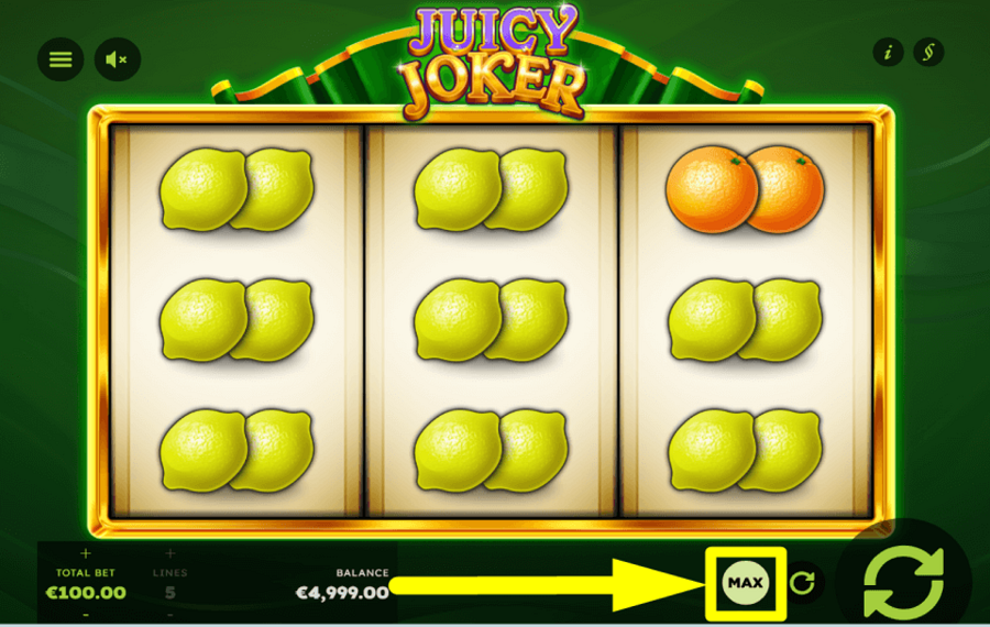 Juicy Joker ESTABLEZCA LA APUESTA MÁXIMA.