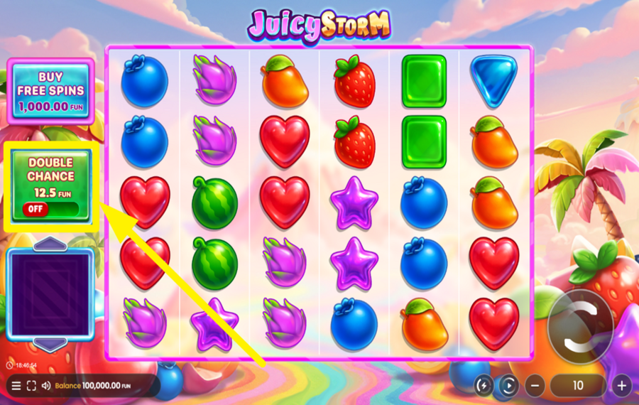 Juicy Storm DOUBLE YOUR WINNING CHANCES.