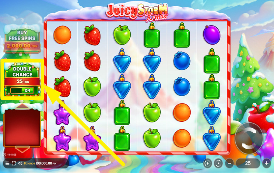 Juicy Storm Xmas ВКЛЮЧИТЕ ДВОЙНОЙ ШАНС.