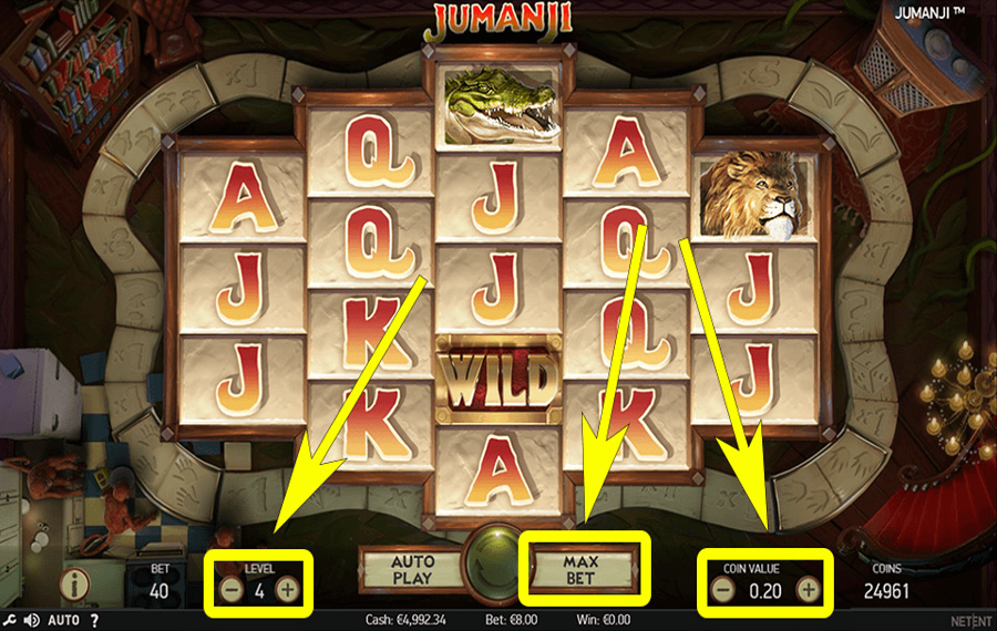 Jumanji Choose your bet amount.