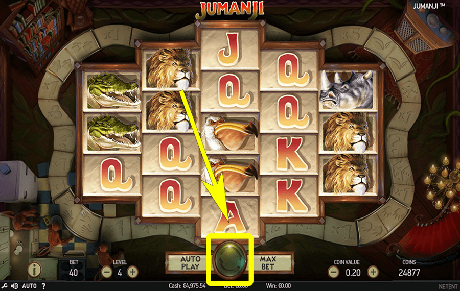 Jumanji Click/ tap the “Spin” button.