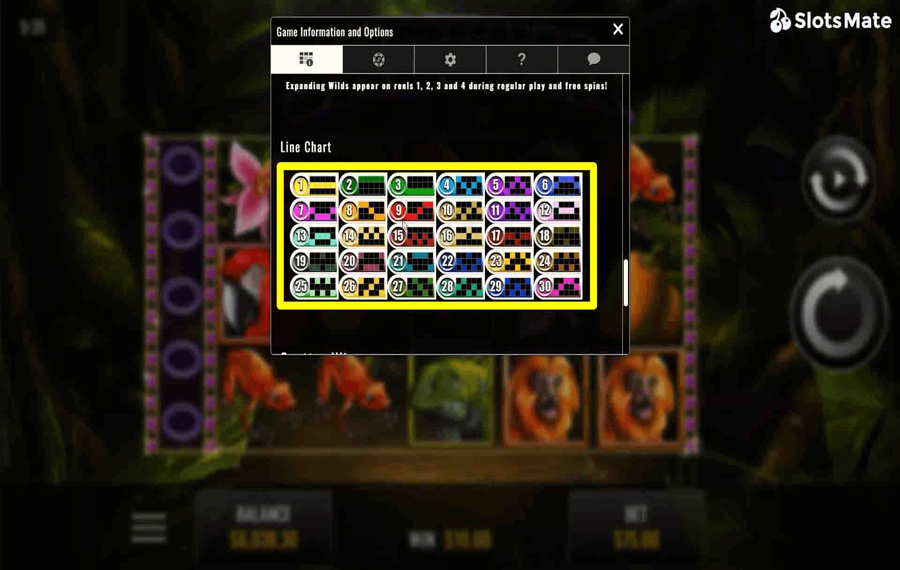 Jumping Jaguar Choose the paylines.