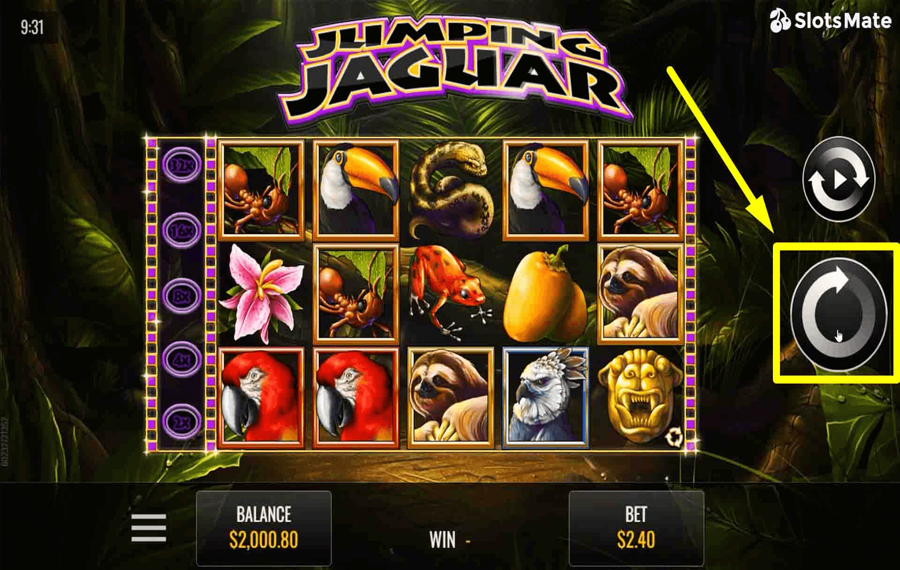 Jumping Jaguar Click/ tap the “Spin” button.
