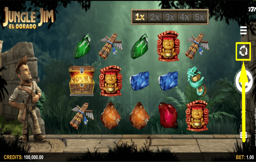 Jungle Jim El Dorado RÉGLER DES TOURS AUTOMATIQUES.