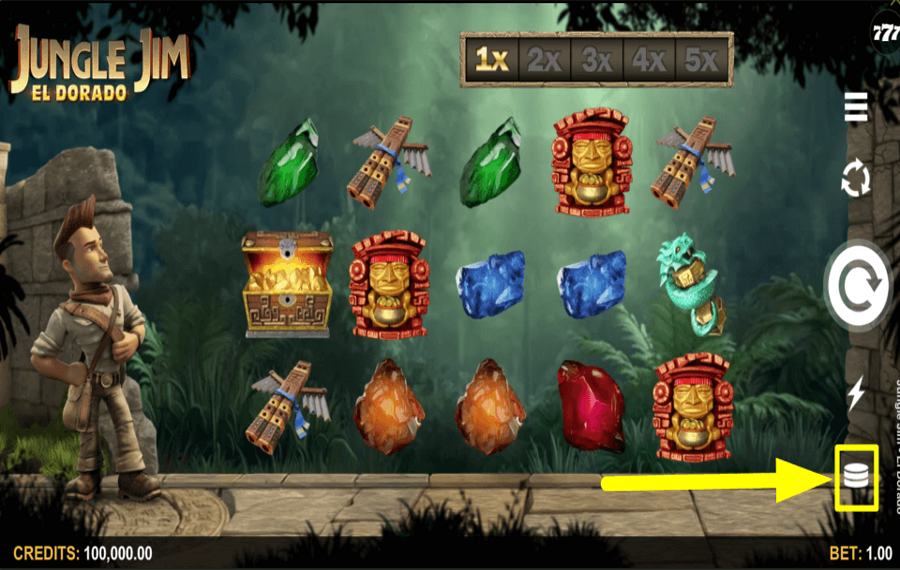 Jungle Jim El Dorado SÉLECTIONNEZ LE MONTANT DE VOTRE PARI.