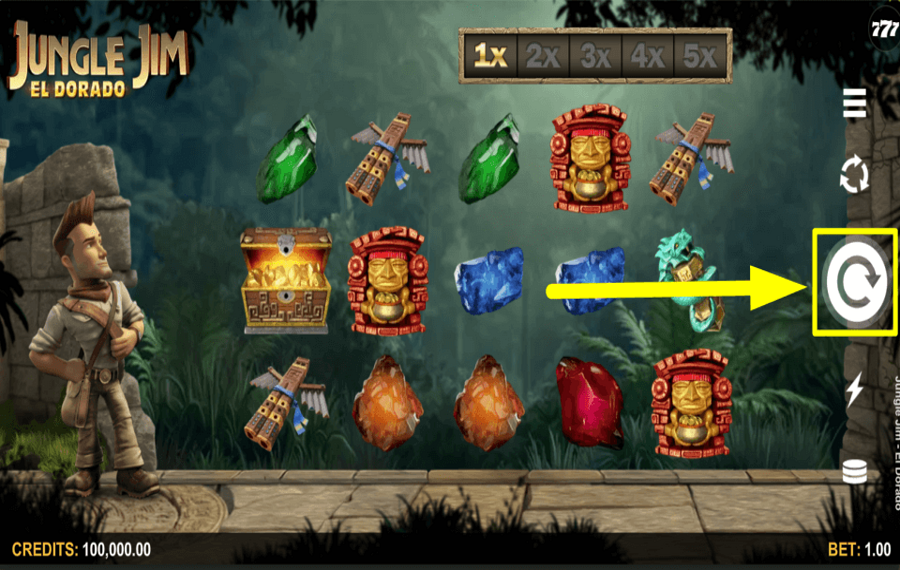 Jungle Jim El Dorado COMMENCER LE JEU.