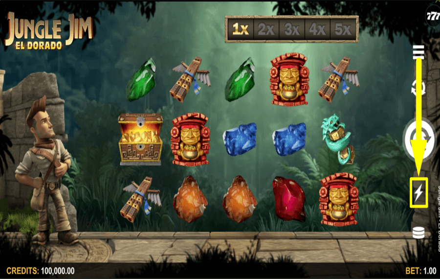 Jungle Jim El Dorado ACCÉLÉREZ LES TOURS.