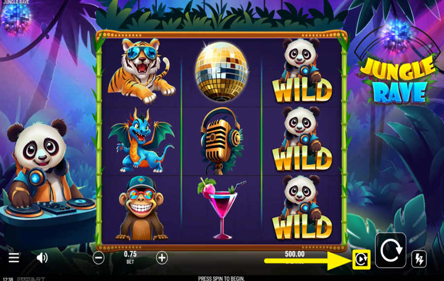 Jungle Rave ЗАПУСК АВТОМАТИЧЕСКИХ ВРАЩЕНИЙ.