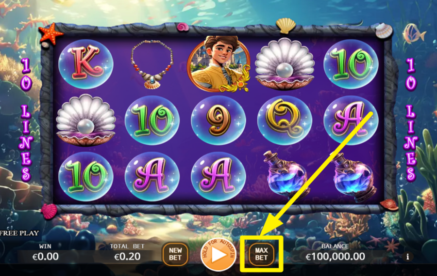 KA Gaming Mermaid Princess ACTIVATE THE ULTIMATE WAGER LEVEL.