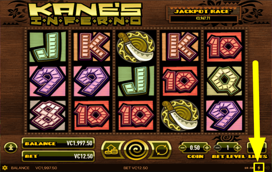 Kanes Inferno UTILISEZ LA FONCTION « QUICK SPIN ».