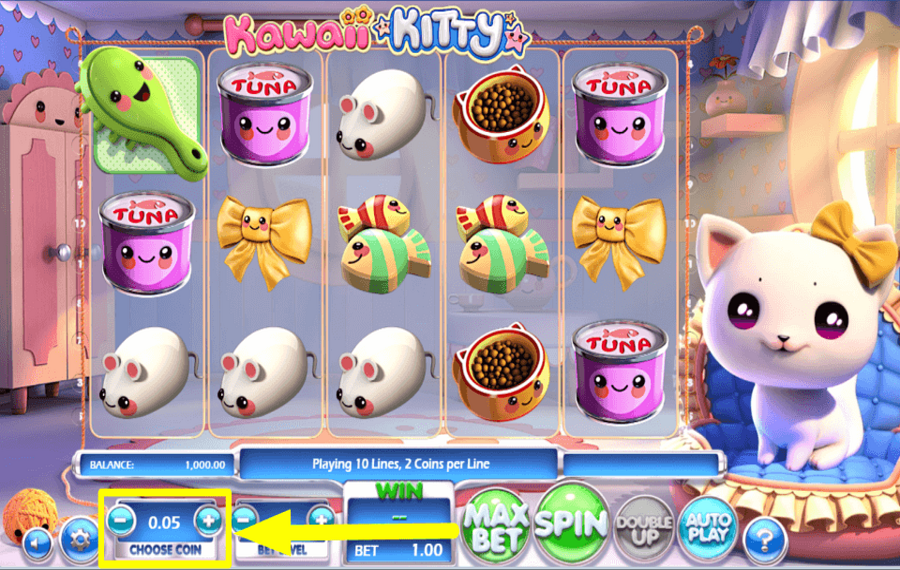 Kawaii Kitty RÉGLER LA VALEUR DE LA PIÈCE.