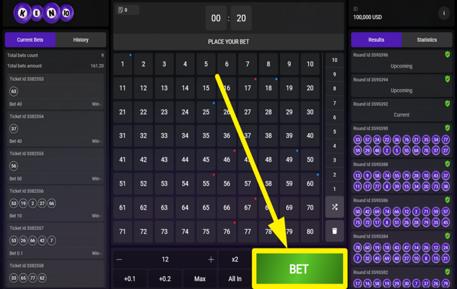 Keno 10 DÉCLENCHEZ L'EXCITATION !