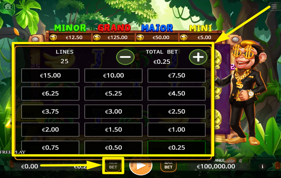 Kick Cash Monkey 2 Buy Feature ВЫБЕРИТЕ СУММУ СТАВКИ.