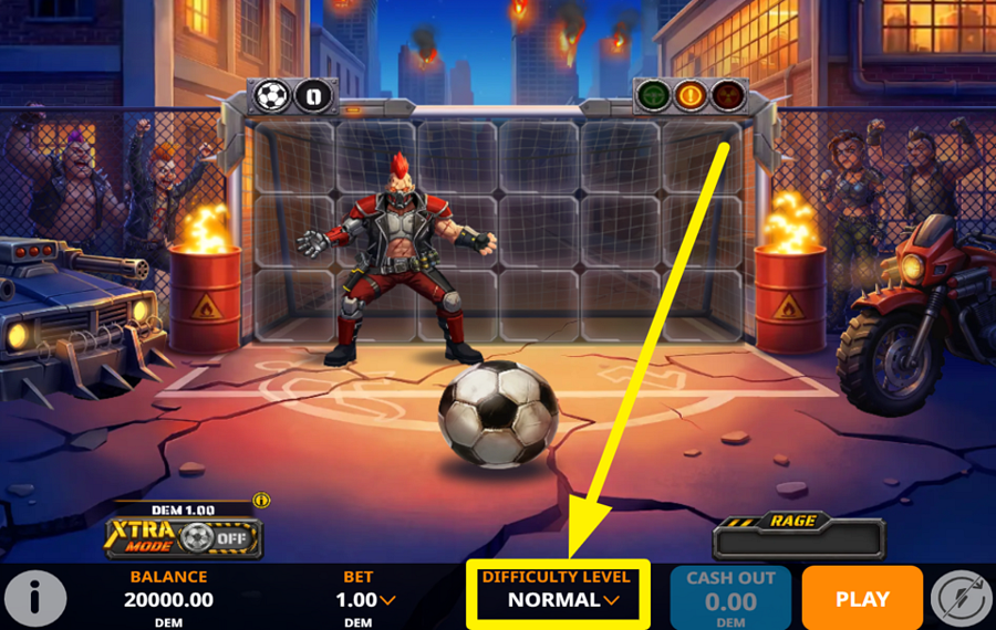 Kick of Fury 難易度を選択してください。
