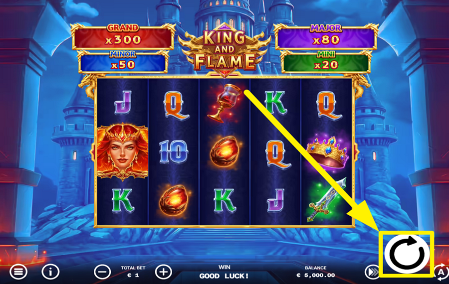 King and Flame FAI GIRARE I BULLONI.