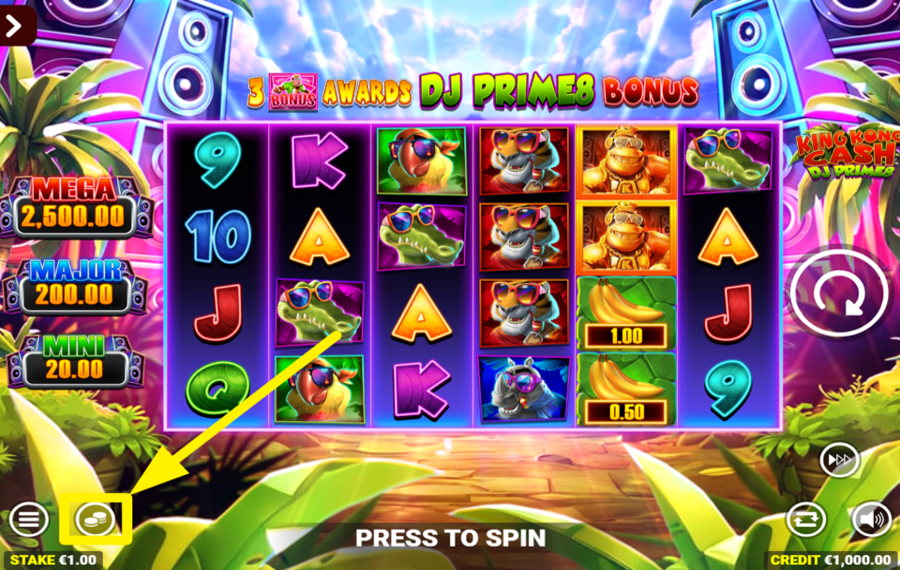King Kong Cash DJ Prime8 ÄNDERN SIE DEN EINSATZWERT.