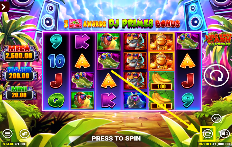 King Kong Cash DJ Prime8 VERWENDEN SIE AUTOMATISIERTE SPINS.