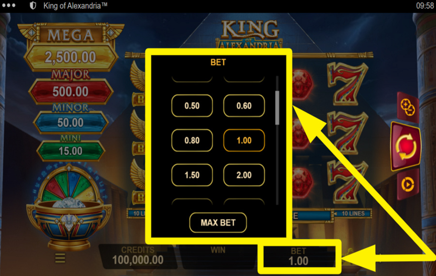 King of Alexandria AJUSTA TU APUESTA.