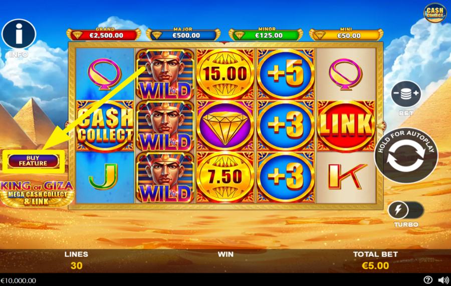 King of Giza Mega Cash Collect and Link UNLOCK FREE GAMES.