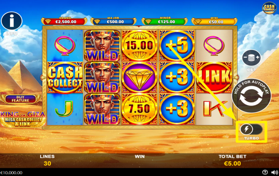 King of Giza Mega Cash Collect and Link CHANGE THE SPEED.