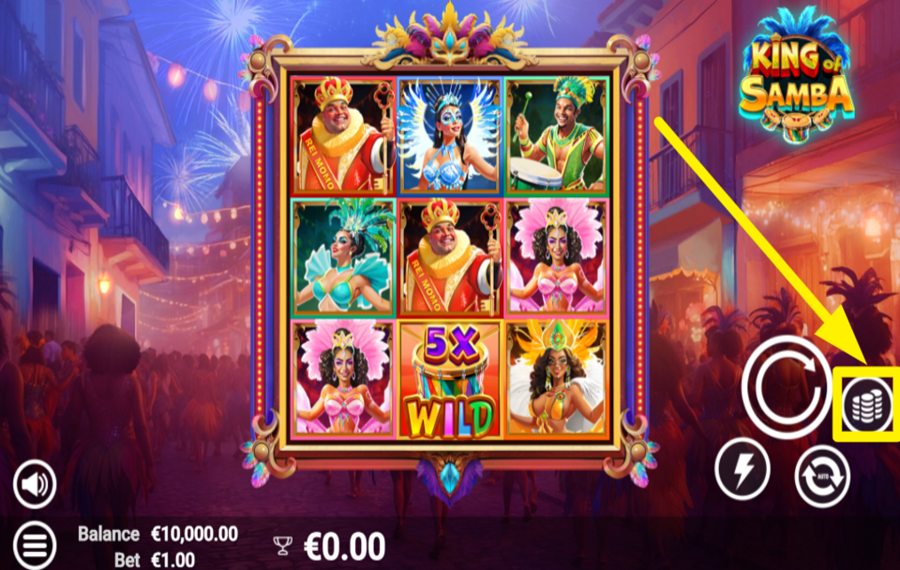 King of Samba ADJUST YOUR WAGER.