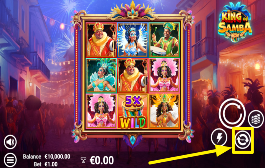 King of Samba ACTIVATE AUTOMATIC PLAY.