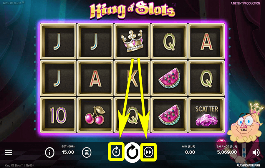 King of Slots Using the optional “Autoplay” and “Turbo” features.