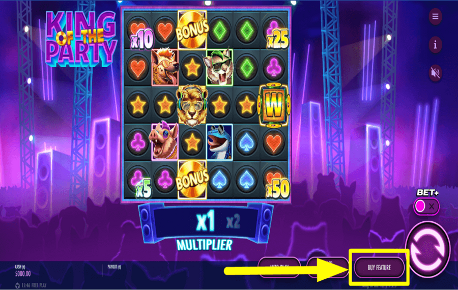 King of the Party PRÜFEN SIE DAS BONUSSPIEL.