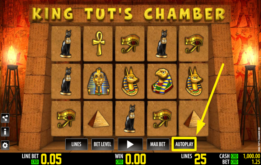 King Tuts Chamber UTILISEZ LA JEU AUTOMATIQUE.