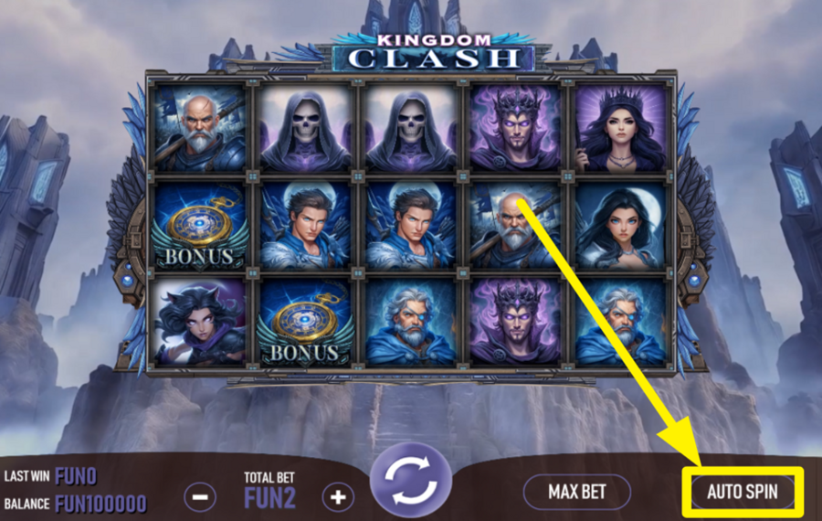 Kingdom Clash DÉMARRER LES TOURS AUTOMATIQUES.