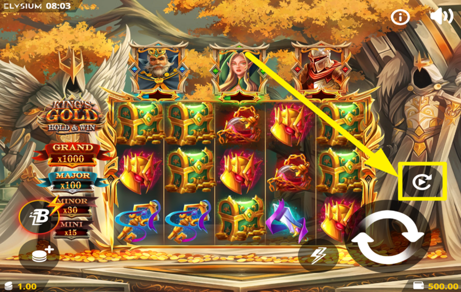 Kings Gold Hold and Win UTILISEZ LA FONCTION DE LECTURE AUTOMATIQUE.