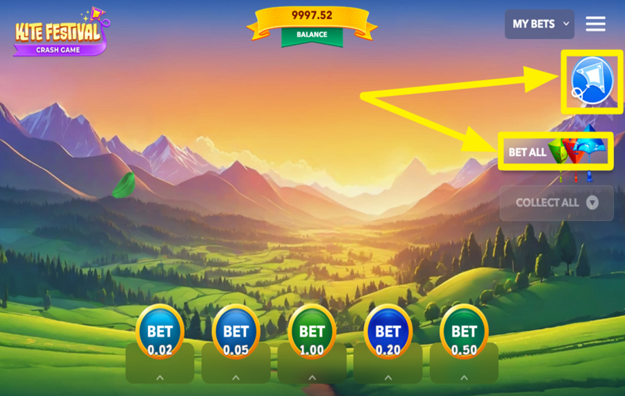 Kite Festival Crash Game BET ON ALL KITES AT ONCE.