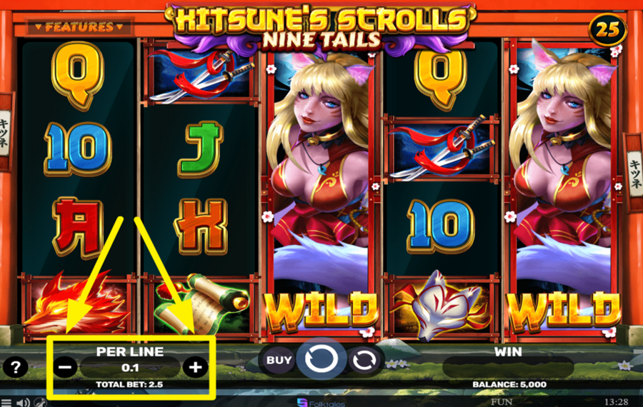 Kitsunes Scrolls Nine Tails PASSEN SIE IHREN EINSATZ PRO LINIE AN.