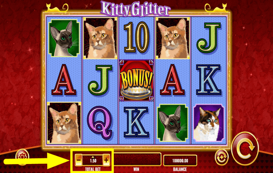 Kitty Glitter ATTRIBUER UN MONTANT DE PARI.