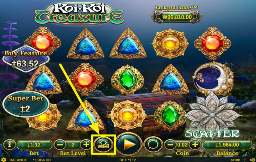 Koi Koi Treasure SET THE MAXIMUM STAKE.