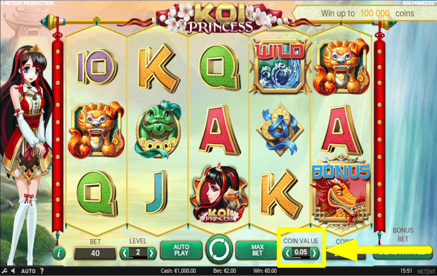 Koi Princess CHANGER LA VALEUR DE LA PIÈCE.