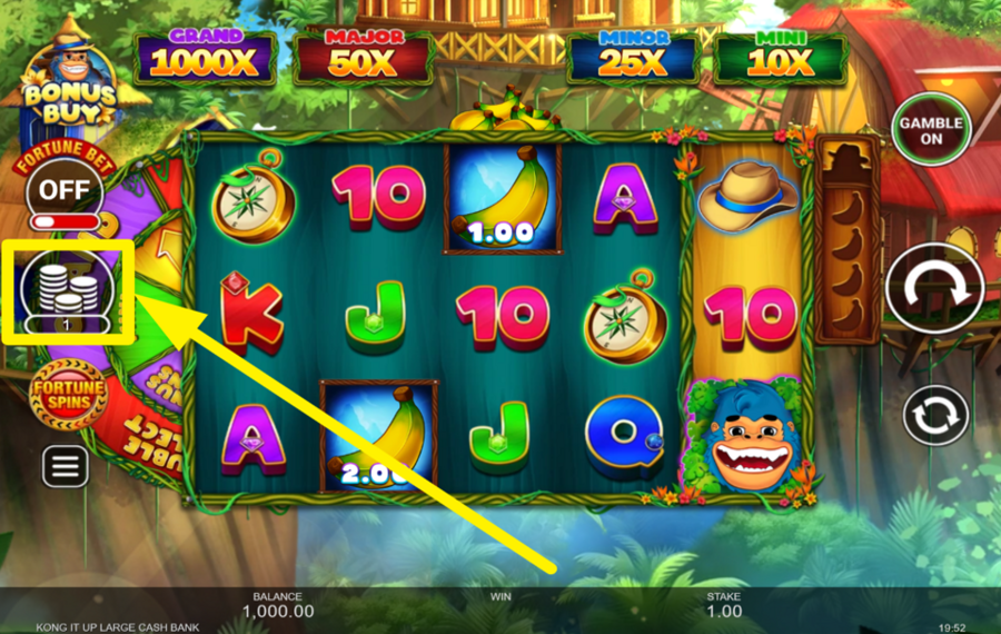 Kong It Up Large SELECT YOUR WAGER.