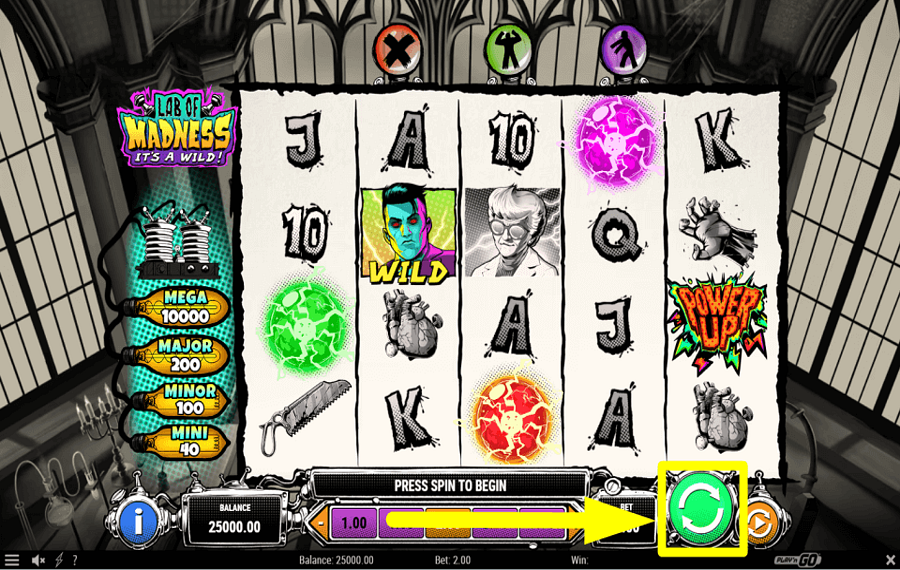 Lab of Madness Its A Wild BEGINNEN SIE MIT DEM SPIELEN.