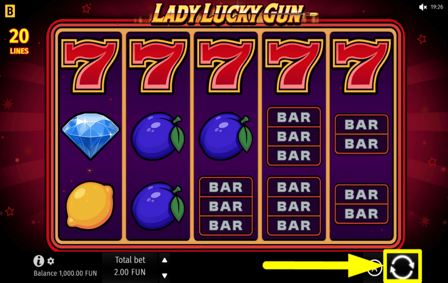 Lady Lucky Gun SPIN FOR REWARDS.