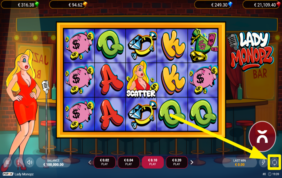 Lady Monopz ACTIVAR JUEGO AUTOMÁTICO.
