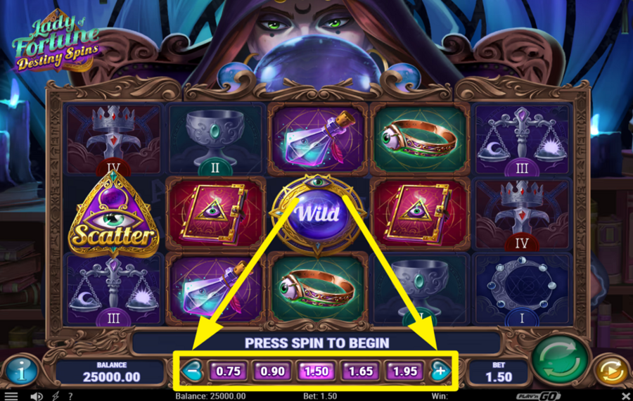 Lady of Fortune Destiny Spins ESPECIFICA TU APUESTA.