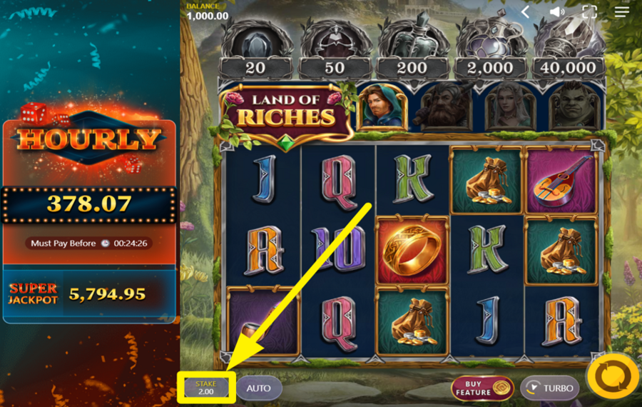 Land Of Riches AJUSTEZ VOTRE PARI.