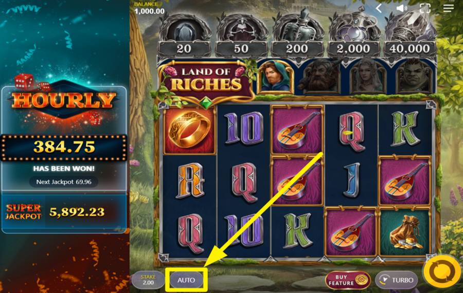 Land Of Riches CHOISISSEZ LES TOURS AUTOMATIQUES.