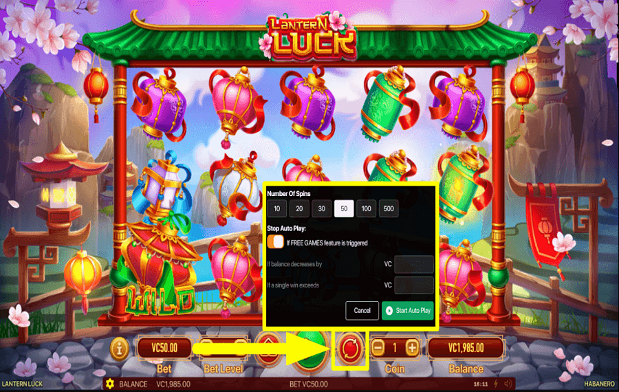 Lantern Luck USE AUTOMATIC SPINS.
