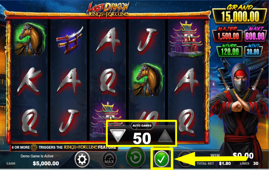 Last Dragon Rings of Fortune SPIN AUTOMATICALLY.