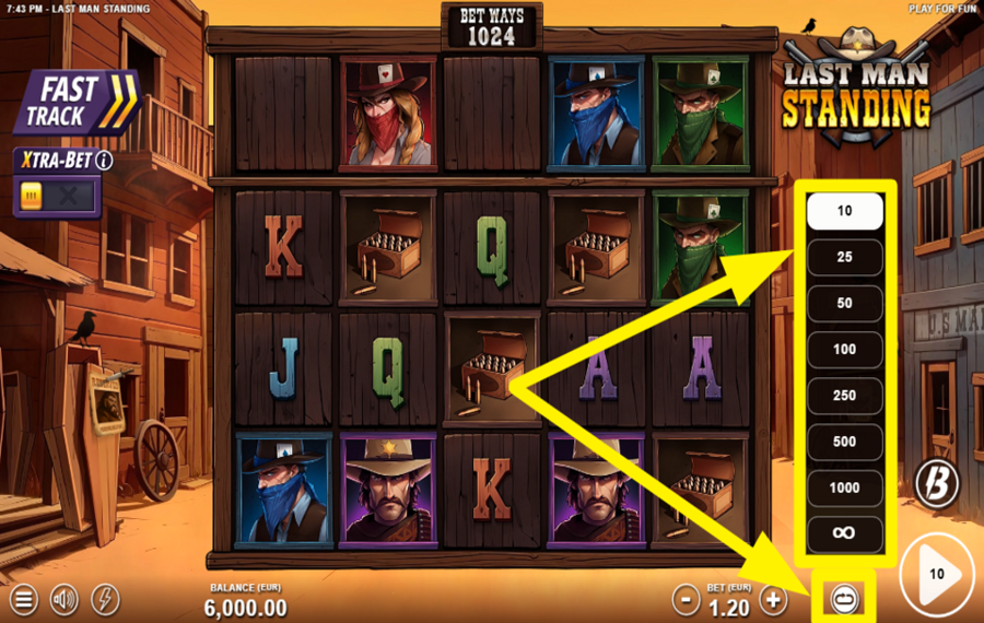 Last Man Standing SPIN THE REELS AUTOMATICALLY.